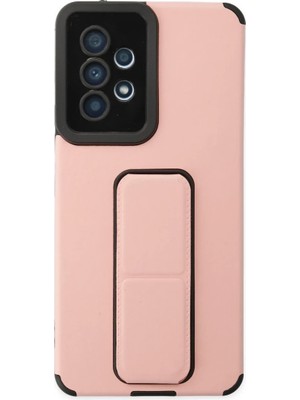 Samsung Galaxy A53 5g Kılıf Mega Standlı Silikon - Pudra