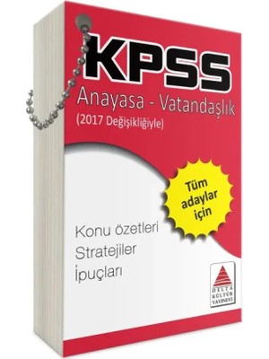 Delta Kültür Kpss Anayasa-Vatandaşlık Strateji Kartları