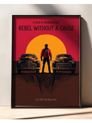 Rebel Without A Cause Film Posteri Çerçeveli Tablo Sinema Odası Duvar Dekoru