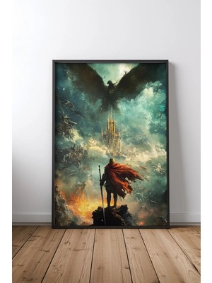 Fantastik Realm Artwork Çerçeveli Tablo Poster Genç Odası Duvar Dekoru Hediye