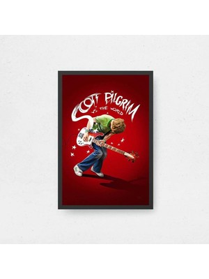 Scott Pilgrim Vs. The World Tasarım 2 Film Posteri Çerçeveli Tablo Sinema Odası Duvar Dekoru