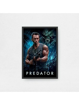Predator Tasarım 2 Film Posteri Çerçeveli Tablo Sinema Odası Duvar Dekoru