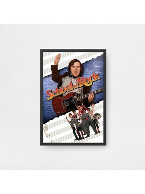 School Of Rock Film Posteri Çerçeveli Tablo Sinema Odası Duvar Dekoru