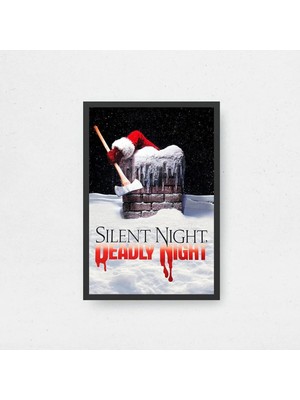 Silent Night, Deadly Night Film Posteri Çerçeveli Tablo Sinema Odası Duvar Dekoru