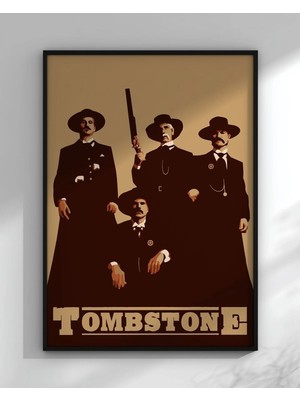 Tombstone Movie Tasarım 3 Film Posteri Çerçeveli Tablo Sinema Odası Duvar Dekoru