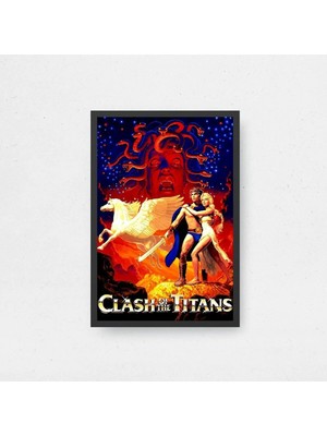 Clash Of The Titans Film Posteri Çerçeveli Tablo Sinema Odası Duvar Dekoru
