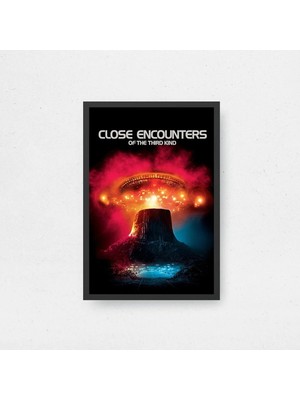 Close Encounters Of The Third Kind Film Posteri Çerçeveli Tablo Sinema Odası Duvar Dekoru