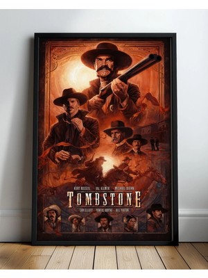 Tombstone Movie Tasarım 2 Film Posteri Çerçeveli Tablo Sinema Odası Duvar Dekoru