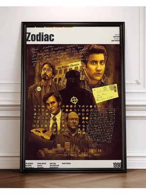 Zodiac Tasarım 2 Film Posteri Çerçeveli Tablo Sinema Odası Duvar Dekoru