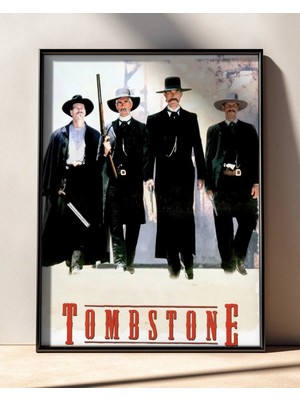 Tombstone Tasarım 3 Film Posteri Çerçeveli Tablo Sinema Odası Duvar Dekoru