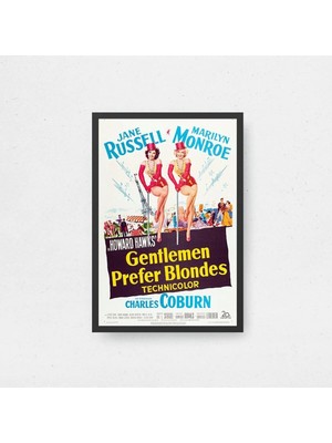 Gentlemen Prefer Blondes Film Posteri Çerçeveli Tablo Sinema Odası Duvar Dekoru