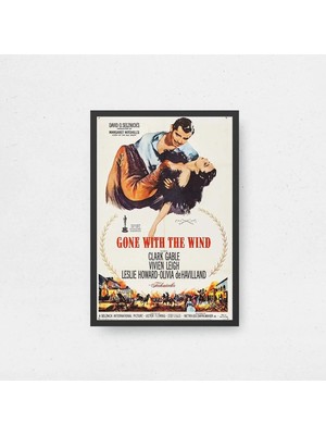Gone With The Wind Tasarım 2 Film Posteri Çerçeveli Tablo Sinema Odası Duvar Dekoru