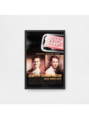 Fight Club Tasarım 4 Film Posteri Çerçeveli Tablo Sinema Odası Duvar Dekoru