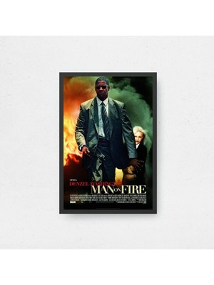 Man On Fire Film Posteri Çerçeveli Tablo Sinema Odası Duvar Dekoru