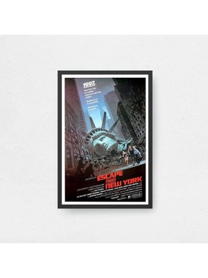 Escape From New York Film Posteri Çerçeveli Tablo Sinema Odası Duvar Dekoru