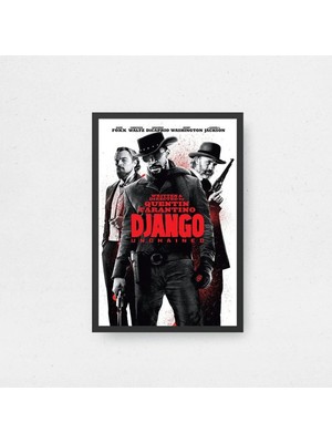 Django Unchained Tasarım 4 Film Posteri Çerçeveli Tablo Sinema Odası Duvar Dekoru