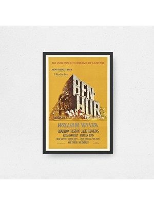 Ben-Hur Tasarım 2 Film Posteri Çerçeveli Tablo Sinema Odası Duvar Dekoru