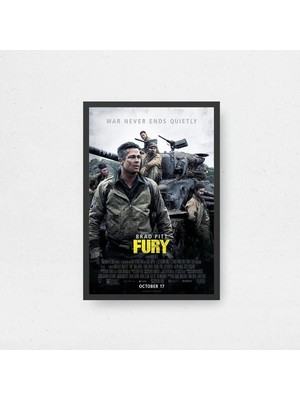 Fury Tasarım 3 Film Posteri Çerçeveli Tablo Sinema Odası Duvar Dekoru