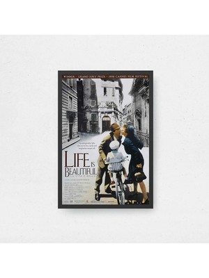 Life Is Beautiful Tasarım 2 Film Posteri Çerçeveli Tablo Sinema Odası Duvar Dekoru