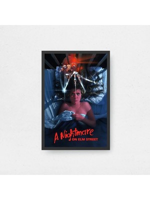 A Nightmare On Elm Street Tasarım 2 Film Posteri Çerçeveli Tablo Sinema Odası Duvar Dekoru