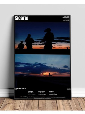 Sicario Tasarım 2 Film Posteri Çerçeveli Tablo Sinema Odası Duvar Dekoru