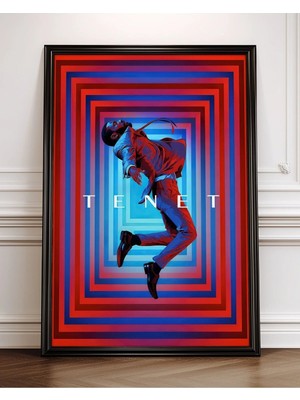 Tenet Tasarım 4 Film Posteri Çerçeveli Tablo Sinema Odası Duvar Dekoru