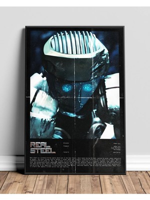 Real Steel Tasarım 2 Film Posteri Çerçeveli Tablo Sinema Odası Duvar Dekoru