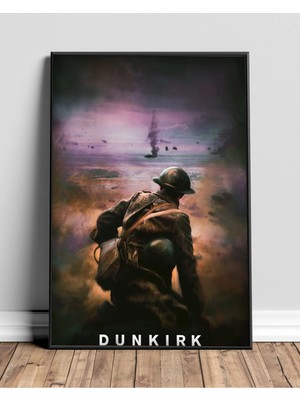 Dunkirk Tasarım 3 Film Posteri Çerçeveli Tablo Sinema Odası Duvar Dekoru