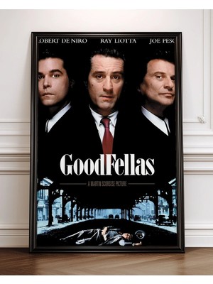 Goodfellas Tasarım 4 Film Posteri Çerçeveli Tablo Sinema Odası Duvar Dekoru