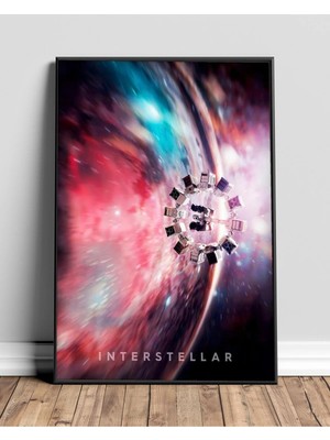 Interstellar Tasarım 23 Film Posteri Çerçeveli Tablo Sinema Odası Duvar Dekoru