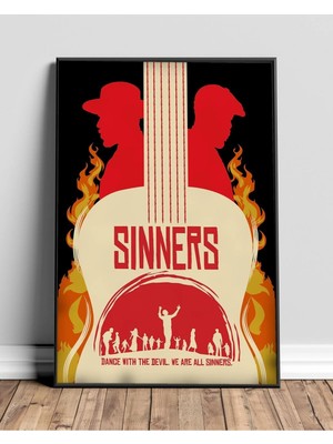 Sinners Tasarım 6 Film Posteri Çerçeveli Tablo Sinema Odası Duvar Dekoru