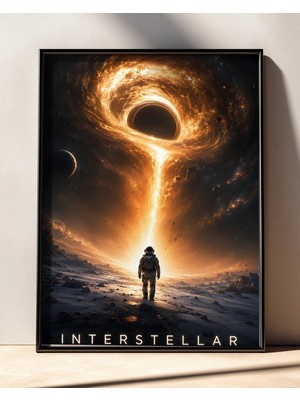 Interstellar Tasarım 12 Film Posteri Çerçeveli Tablo Sinema Odası Duvar Dekoru