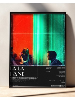 La La Land Tasarım 6 Film Posteri Çerçeveli Tablo Sinema Odası Duvar Dekoru