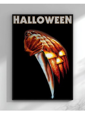 Halloween Tasarım 2 Film Posteri Çerçeveli Tablo Sinema Odası Duvar Dekoru