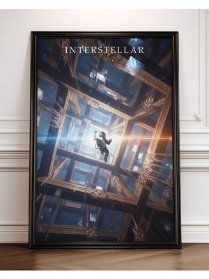 Interstellar Tasarım 13 Film Posteri Çerçeveli Tablo Sinema Odası Duvar Dekoru