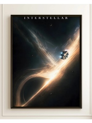 Interstellar Tasarım 18 Film Posteri Çerçeveli Tablo Sinema Odası Duvar Dekoru