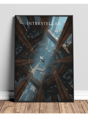 Interstellar Tasarım 31 Film Posteri Çerçeveli Tablo Sinema Odası Duvar Dekoru