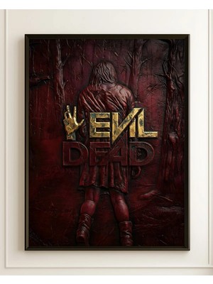 Evil Dead Tasarım 2 Film Posteri Çerçeveli Tablo Sinema Odası Duvar Dekoru