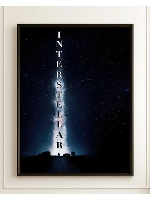 Interstellar Tasarım 2 Film Posteri Çerçeveli Tablo Sinema Odası Duvar Dekoru