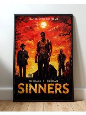 Sinners Tasarım 5 Film Posteri Çerçeveli Tablo Sinema Odası Duvar Dekoru