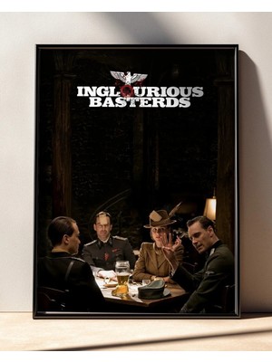 Inglourious Basterds Tasarım 2 Film Posteri Çerçeveli Tablo Sinema Odası Duvar Dekoru