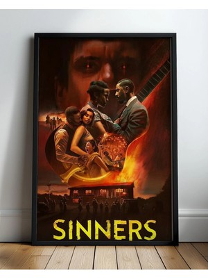 Sinners Tasarım 7 Film Posteri Çerçeveli Tablo Sinema Odası Duvar Dekoru