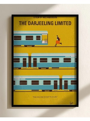 The Darjeeling Limited Minimal Movie Poster Film Posteri Çerçeveli Tablo Sinema Odası Duvar Dekoru