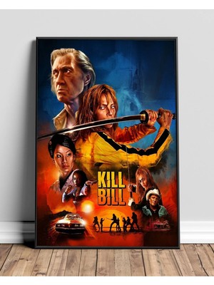 Kill Bill Tasarım 7 Film Posteri Çerçeveli Tablo Sinema Odası Duvar Dekoru