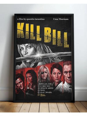 Kill Bill Tasarım 8 Film Posteri Çerçeveli Tablo Sinema Odası Duvar Dekoru