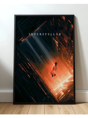 Interstellar Tesseract Astronaut Tasarım 2 Film Posteri Çerçeveli Tablo Sinema Odası Duvar Dekoru