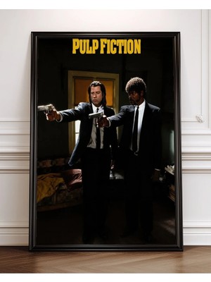 Pulp Fiction Tasarım 14 Film Posteri Çerçeveli Tablo Sinema Odası Duvar Dekoru