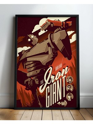 The Iron Giant Tasarım 2 Film Posteri Çerçeveli Tablo Sinema Odası Duvar Dekoru