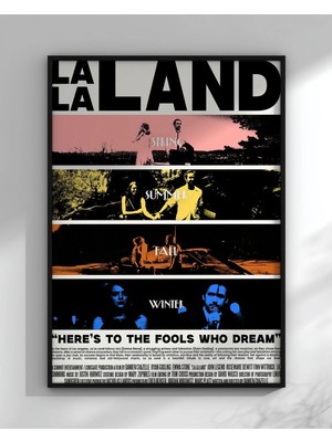 La La Land Tasarım 5 Film Posteri Çerçeveli Tablo Sinema Odası Duvar Dekoru