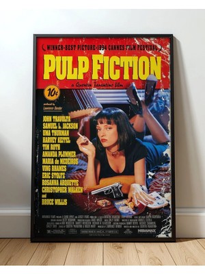 Pulp Fiction Tasarım 23 Film Posteri Çerçeveli Tablo Sinema Odası Duvar Dekoru